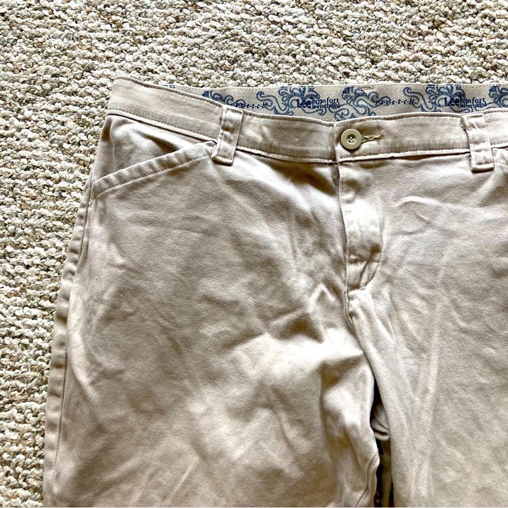 5/$15 Lee Comfort Waistband Light Khaki Tan Pants 16W PETITE - Picture 1 of 11